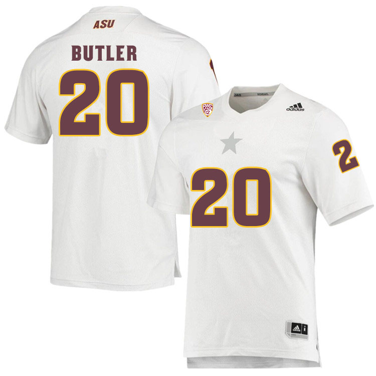 Men #20 Darien ButlerArizona State Sun Devils College Football Jerseys Sale-White